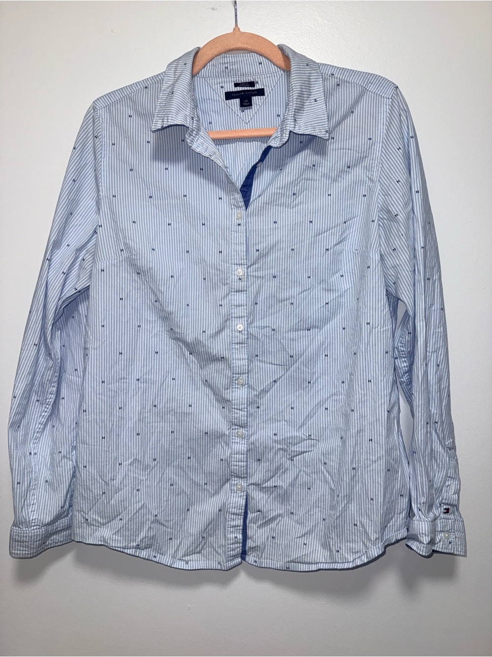 Tommy Hilfiger Pale Blue & White Pinstripe Button-Down Shirt